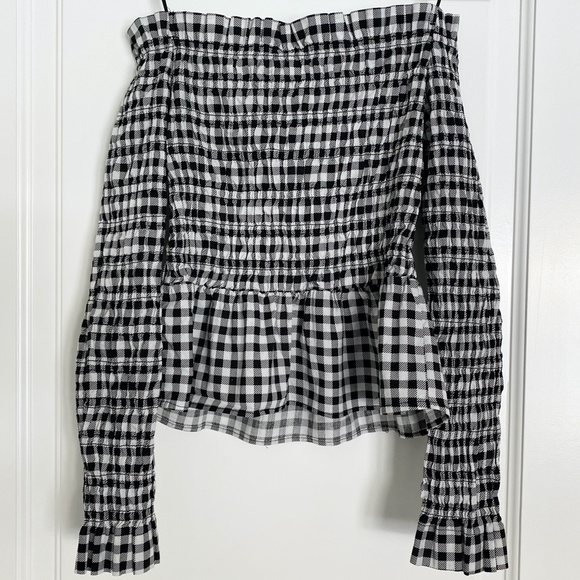 H&M Shirred Off The Shoulder Top - Small - Picture 6 of 7